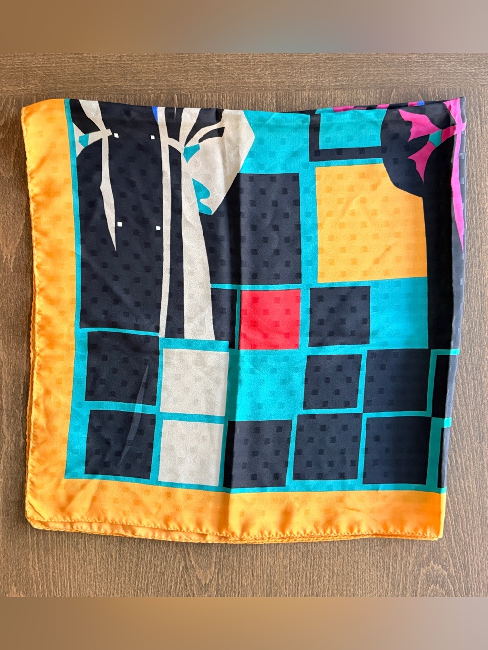 Vintage scarf – Colorful Geometric & Fashion Illustration Print